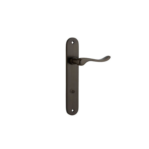 Iver Stirling Solid Brass Door Lever on Oval Backplate | Privacy Lever Set Only | 8 Finishes - Signature Brass