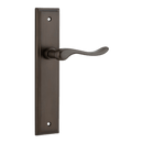 IVER Stirling Door Lever Handle On Stepped Backplate | Passage Lever Set Only | 8 Finishes - Signature Brass