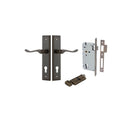 IVER Stirling Door Lever Handle On Stepped Backplate | Entrance Kit (Key/Thumb) | 8 Finishes - Signature Brass
