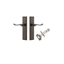 IVER Stirling Door Lever Handle On Stepped Backplate | Passage Kit | 8 Finishes - Signature Brass