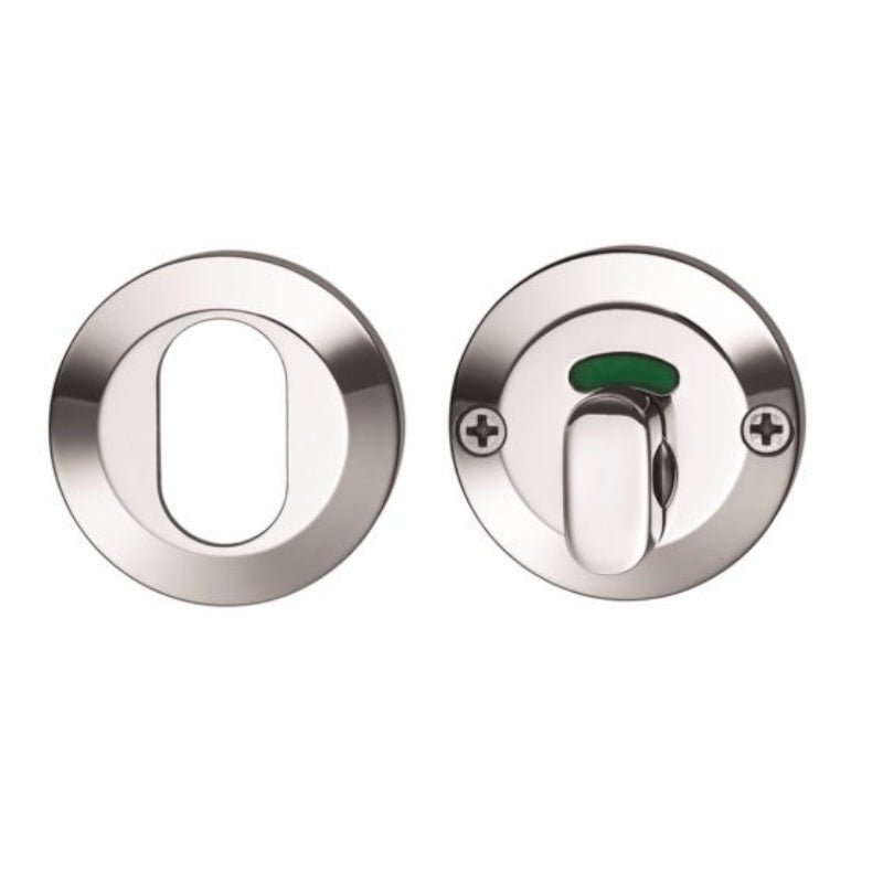 Lockwood 1360 Series Oval Cylinder and Privacy Indicating Turn Escutcheon Kit Satin Chrome 1366/7PSC - primehardware
