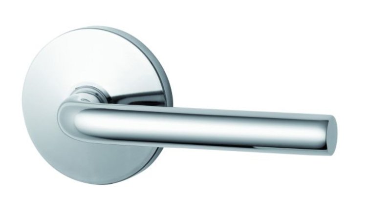 Lockwood 1360 Series D97 Lever on Round Rose Full Set Left Hand Satin Chrome 1360/1361/D97LS