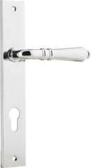 IVER Sarlat Lever Door Handle On Rectangular Backplate | Entrance Lever Set Only | 10 Finishes - Polished Chrome