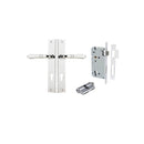 IVER Sarlat Lever Door Handle On Rectangular Backplate | Entrance Kit (Key/Key) | 10 Finishes - Polished Chrome