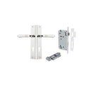 IVER Sarlat Lever Door Handle On Rectangular Backplate | Entrance Kit (Key/Thumb) | 10 Finishes - Polished Chrome