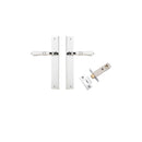IVER Sarlat Lever Door Handle On Rectangular Backplate | Passage Kit | 10 Finishes - Polished Chrome