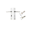 IVER Sarlat Lever Door Handle On Rectangular Backplate | Separate Privacy Kit | 10 Finishes - Polished Chrome