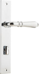 IVER Sarlat Lever Door Handle On Rectangular Backplate | Privacy Lever Set Only | 10 Finishes - Polished Chrome