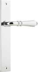 IVER Sarlat Lever Door Handle On Rectangular Backplate | Passage Lever Set Only | 10 Finishes - Polished Chrome