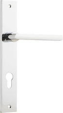 IVER Baltimore Door Lever Handle On Rectangular Backplate | Entrance- Lever Only | 7 Finishes - Polished Chrome