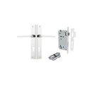 IVER Baltimore Door Lever Handle On Rectangular Backplate | Entrance Kit (Key/Key) | 7 Finishes - Polished Chrome