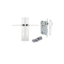 IVER Baltimore Door Lever Handle On Rectangular Backplate | Entrance Kit (Key/Thumb) | 7 Finishes - Polished Chrome