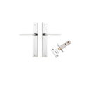 IVER Baltimore Door Lever Handle On Rectangular Backplate | Passage Kit | 7 Finishes - Polished Chrome