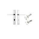 IVER Baltimore Door Lever Handle On Rectangular Backplate | Separate Privacy Kit | 7 Finishes - Polished Chrome