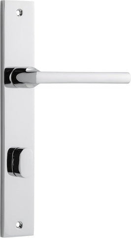 IVER Baltimore Door Lever Handle On Rectangular Backplate | Privacy- Lever Only | 7 Finishes - Polished Chrome