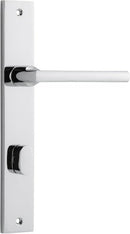 IVER Baltimore Door Lever Handle On Rectangular Backplate | Privacy- Lever Only | 7 Finishes - Polished Chrome
