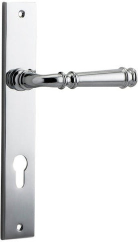 IVER Verona Door Lever Handle On Rectangular Backplate | Entrance Lever Set Only | 9 Finishes - Polished Chrome