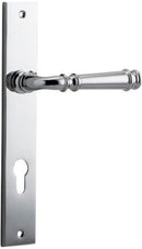 IVER Verona Door Lever Handle On Rectangular Backplate | Entrance Lever Set Only | 9 Finishes - Polished Chrome