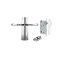 IVER Verona Door Lever Handle On Rectangular Backplate | Entrance Kit (Key/Key) | 9 Finishes - Polished Chrome