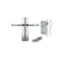 IVER Verona Door Lever Handle On Rectangular Backplate | Entrance Kit (Key/Thumb) | 9 Finishes - Polished Chrome