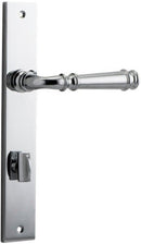 IVER Verona Door Lever Handle On Rectangular Backplate | Privacy Lever Set Only | 9 Finishes - Polished Chrome