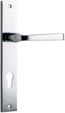 IVER Annecy Door Lever Handle On Rectangular Backplate | Entrance Lever Set Only | 9 Finishes - Polished Chrome