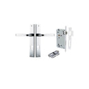 IVER Annecy Door Lever Handle On Rectangular Backplate | Entrance Kit (Key/Key) | 9 Finishes - Polished Chrome