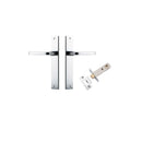 IVER Annecy Door Lever Handle On Rectangular Backplate | Passage Kit | 9 Finishes - Polished Chrome
