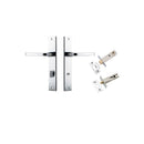 IVER Annecy Door Lever Handle On Rectangular Backplate | Separate Privacy Kit | 9 Finishes - Polished Chrome