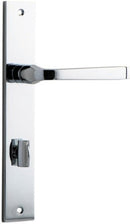 IVER Annecy Door Lever Handle On Rectangular Backplate | Privacy Lever Set Only | 9 Finishes - Polished Chrome