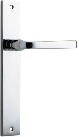 IVER Annecy Door Lever Handle On Rectangular Backplate | Passage Lever Set Only | 9 Finishes - Polished Chrome