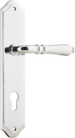 IVER Sarlat Lever Door Handle On Shouldered Backplate | Entrance Lever Set Only | 10 Finishes - Polished Chrome