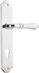 IVER Sarlat Lever Door Handle On Shouldered Backplate | Entrance Lever Set Only | 10 Finishes - Polished Chrome
