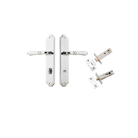 IVER Sarlat Lever Door Handle On Shouldered Backplate | Separate Privacy Kit | 10 Finishes - Polished Chrome