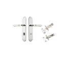 IVER Sarlat Lever Door Handle On Shouldered Backplate | Separate Privacy Kit | 10 Finishes - Polished Chrome