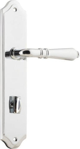 IVER Sarlat Lever Door Handle On Shouldered Backplate | Privacy Lever Set Only | 10 Finishes - Polished Chrome