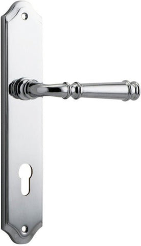 IVER Verona Door Lever Handle On Shouldered Backplate | Entrance Lever Set Only | 9 Finishes - Polished Chrome