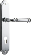 IVER Verona Door Lever Handle On Shouldered Backplate | Entrance Lever Set Only | 9 Finishes - Polished Chrome