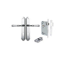 IVER Verona Door Lever Handle On Shouldered Backplate | Entrance Kit (Key/Key) | 9 Finishes - Polished Chrome