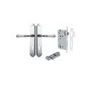 IVER Verona Door Lever Handle On Shouldered Backplate | Entrance Kit (Key/Thumb) | 9 Finishes - Polished Chrome