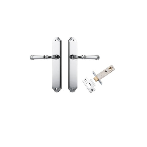 IVER Verona Door Lever Handle On Shouldered Backplate | Passage Kit | 9 Finishes - Polished Chrome