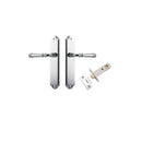 IVER Verona Door Lever Handle On Shouldered Backplate | Passage Kit | 9 Finishes - Polished Chrome