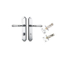 IVER Verona Door Lever Handle On Shouldered Backplate | Separate Privacy Kit | 9 Finishes - Polished Chrome