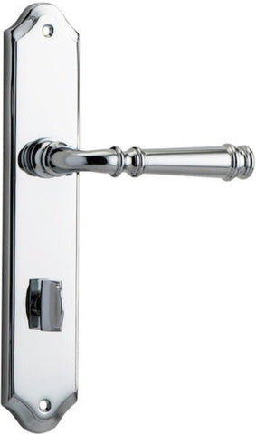 IVER Verona Door Lever Handle On Shouldered Backplate | Privacy Lever Set Only | 9 Finishes - Polished Chrome