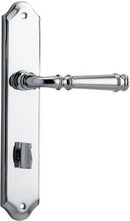 IVER Verona Door Lever Handle On Shouldered Backplate | Privacy Lever Set Only | 9 Finishes - Polished Chrome