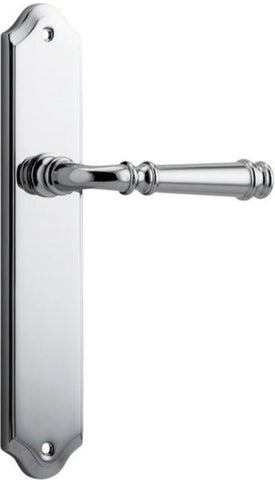 IVER Verona Door Lever Handle On Shouldered Backplate | Passage Lever Set Only | 9 Finishes - Polished Chrome