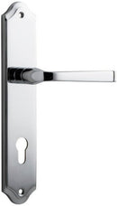 IVER Annecy Door Lever Handle On Shouldered Backplate | Entrance Lever Set Only | 9 Finishes - Polished Chrome
