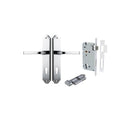 IVER Annecy Door Lever Handle On Shouldered Backplate | Entrance Kit (Key/Thumb) | 9 Finishes - Polished Chrome