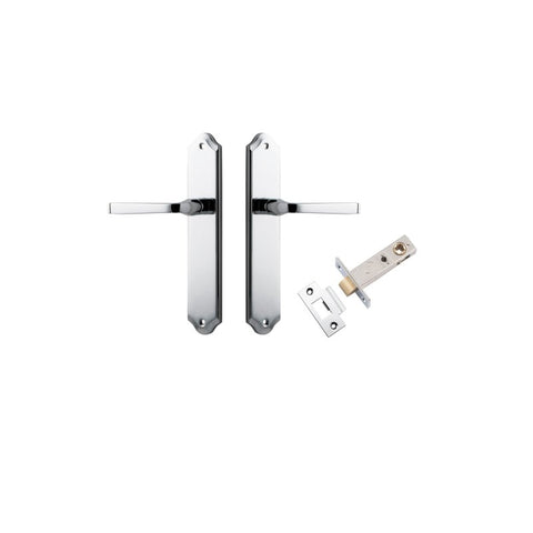 IVER Annecy Door Lever Handle On Shouldered Backplate | Passage Kit | 9 Finishes - Polished Chrome