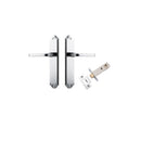 IVER Annecy Door Lever Handle On Shouldered Backplate | Passage Kit | 9 Finishes - Polished Chrome